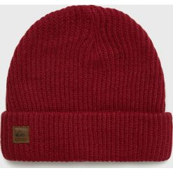 Quiksilver - Czapka. Czerwone czapki męskie Quiksilver, na zimę, bez wzorów, z wełny. W wyprzedaży za 69,90 zł.