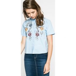 Only - Koszula. Szare koszule wiązane damskie ONLY, s, z bawełny, casualowe, z klasycznym kołnierzykiem, z krótkim rękawem. W wyprzedaży za 49,90 zł.