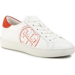 Sneakersy TORY BURCH - T-Logo Sneaker 60847 Snow White/Canyon Orange 103. Białe półbuty damskie Tory Burch, ze skóry. Za 999,00 zł.