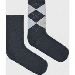 Tommy Hilfiger - Skarpetki (2-pack). Szare skarpetki damskie marki TOMMY HILFIGER, z elastanu. Za 54,90 zł.