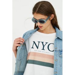 Koszulka Paradise NYC. Szare t-shirty damskie marki Pull&Bear. Za 49,90 zł.