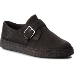 Półbuty CLARKS - Lillia Amber 261352414 Black Nubuck. Czarne półbuty damskie Clarks, bez wzorów, ze skóry ekologicznej, bez obcasa, na płaskiej podeszwie, bez zapięcia. W wyprzedaży za 199,00 zł.