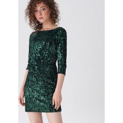 Cekinowa sukienka - Khaki. Brązowe sukienki damskie House, s, bez wzorów, bez kołnierzyka, bez rękawów. Za 139,99 zł.