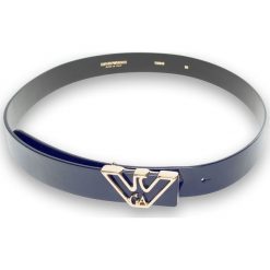PASEK EMPORIO ARMANI. Niebieskie paski damskie Emporio Armani, w paski, ze skóry ekologicznej. Za 739,00 zł.
