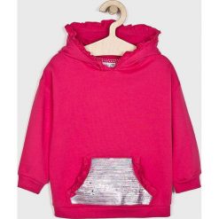 Blukids - Bluza dziecięca 74-98 cm. Czerwone bluzy dziewczęce Blukids, z nadrukiem, z bawełny, bez rękawów, z kapturem. W wyprzedaży za 44,90 zł.