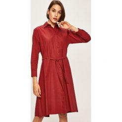 Answear - Sukienka. Brązowe sukienki damskie ANSWEAR, na co dzień, s, bez wzorów, z bawełny, casualowe, bez kołnierzyka, z długim rękawem, długie, mini, proste. W wyprzedaży za 99,90 zł.