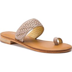 Japonki EMU AUSTRALIA - Murlong Woven W11937 Putty. Brązowe klapki damskie ze skóry. W wyprzedaży za 269,00 zł.