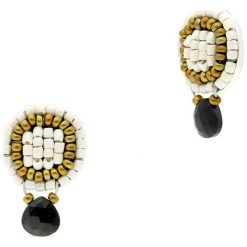 Klipsy Srebrne - srebro 925, Spinel,szkło murano. Szare klipsy damskie W.KRUK, z spinelem, srebrne. Za 790,00 zł.