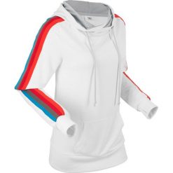 Bluzy damskie: Lekka bluza z kolorową taśmą, długi rękaw bonprix biały