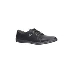 Buty Casu Czarne półbuty sznurowane ze skórzaną wkładką AB45. Czarne trampki męskie Casu, bez wzorów, na sznurówki. Za 89,99 zł.