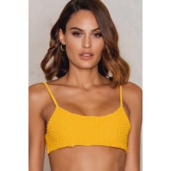 Stroje kąpielowe damskie: Hot Anatomy Góra bikini Wrinkled – Yellow