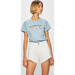 Pinko - Top. Różowe bluzki damskie Pinko, s, z aplikacjami, z bawełny, z okrągłym kołnierzem. W wyprzedaży za 299,90 zł.