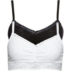 Biustonosz bustier ( 2 szt.) bonprix czarny + biały. Czarne biustonosze bonprix, w koronkowe wzory, z koronki. Za 75,98 zł.