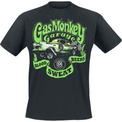Gas Monkey Garage Gasser T-Shirt czarny. Czarne koszulki męskie Gas Monkey Garage, xl, z nadrukiem, z okrągłym kołnierzem. Za 74,90 zł.