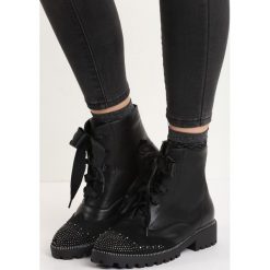 Czarne Botki I'm Fancy. Czarne workery damskie Born2be, militarne, z okrągłym noskiem, na płaskiej podeszwie, na zamek. Za 59,99 zł.