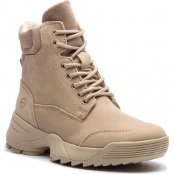 Trapery TAMARIS - 1-25710-31 Beige 400. Brązowe buty zimowe damskie Tamaris, z nubiku. Za 349,90 zł.