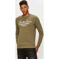 Jack & Jones - Bluza. Zielone bluzy męskie Jack & Jones, s, z nadrukiem, z bawełny, z okrągłym kołnierzem, bez rękawów, bez kaptura. Za 119,90 zł.