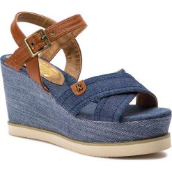 Sandały REFRESH - 69908 Navy. Niebieskie klapki damskie Refresh, bez wzorów, ze skóry ekologicznej, bez obcasa, na obcasie. W wyprzedaży za 149,00 zł.
