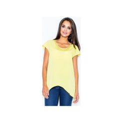 Bluzka M390imonka. Zielone bluzki damskie FIGL, xl, bez wzorów, z asymetrycznym kołnierzem, z krótkim rękawem. Za 99,00 zł.
