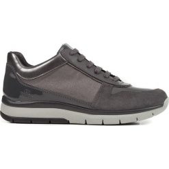 Geox - Buty. Szare buty sportowe damskie Geox, bez wzorów, ze skóry, sportowe. W wyprzedaży za 249,90 zł.