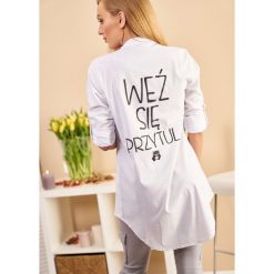 Koszula Weź Się Przytul;) XXL. Bluzki damskie LIGARI, xxl, bez wzorów, z bawełny, bez kołnierzyka, bez rękawów. Za 99,99 zł.
