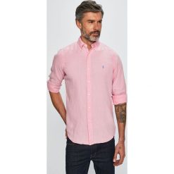 Polo Ralph Lauren - Koszula. Różowe koszule męskie Polo Ralph Lauren, s, bez wzorów, ze lnu, casualowe, polo, z długim rękawem. Za 559,90 zł.