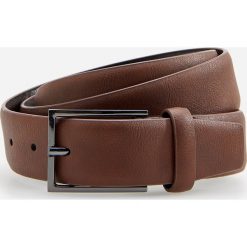 Pasek ze skórą naturalną - Brązowy. Pomarańczowe paski męskie Reserved, w paski, ze skóry. Za 59,99 zł.
