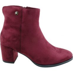 Botki damskie Sergio Leone BT520,Kolor bordowy. Czerwone botki damskie Sergio Leone, na zimę, bez obcasa, bez zapięcia. Za 130,00 zł.