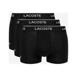 Lacoste 3-pack Bokserki Czarny. Czarne bokserki męskie Lacoste, bez wzorów, z elastanu. Za 180,95 zł.
