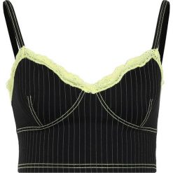 Topy damskie: Opening Ceremony PINSTRIPE BRA TOP Top black