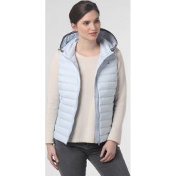 Tommy Hilfiger - Kamizelka puchowa damska, niebieski. Niebieskie kamizelki damskie TOMMY HILFIGER, xl, bez wzorów, z puchu, eleganckie, bez kaptura. Za 649,95 zł.