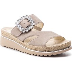 Espadryle GABOR - 23.727.12 Visone. Szare espadryle damskie Gabor, bez wzorów, z zamszu, bez obcasa, na obcasie. W wyprzedaży za 349,00 zł.