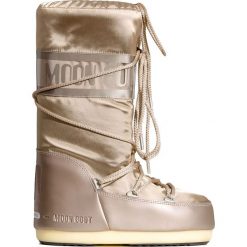 Śniegowce MOON BOOT GLANCE. Szare śniegowce damskie Moon Boot, na zimę, z satyny, glamour, bez zapięcia. Za 620,00 zł.