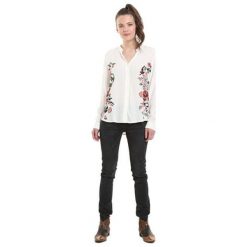 Desigual Damska Koszula Cam Randers Blanco 18Wwcw56 1000 (Rozmiar M). Szare koszule damskie marki Desigual, m. W wyprzedaży za 222,00 zł.