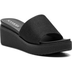 Klapki SCA'VIOLA - B-119 Black. Czarne klapki damskie Sca'viola, z aplikacjami, ze skóry, bez obcasa, na obcasie. Za 259,00 zł.