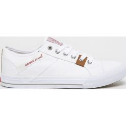Cross Jeans - Tenisówki. Białe trampki męskie Cross Jeans, bez wzorów, z jeansu, na sznurówki. W wyprzedaży za 89,90 zł.