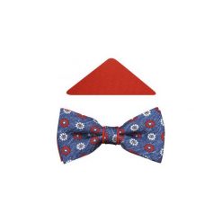 Szaro-czerwona bawełniana mucha w czerwone kwiaty A205. Szare muszki męskie Modini Moda Męska, na co dzień, w kwiaty, z jedwabiu, eleganckie. Za 89,10 zł.