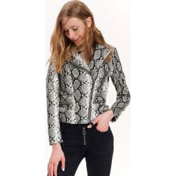 KURTKA KRÓTKA DAMSKA Z ZAMKIEM. Szare kurtki damskie Top Secret, na lato, bez wzorów, ze skóry ekologicznej, eleganckie, krótkie, bez kaptura. W wyprzedaży za 139,99 zł.