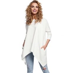 Ecru Bluzka z Wydłużonymi Bokami. Szare bluzki oversize marki Molly.pl, l, z bawełny, z okrągłym kołnierzem. Za 109,90 zł.