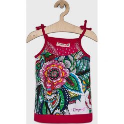 Desigual - Top dziecięcy 104-164 cm. Czerwone bluzki dziewczęce Desigual, bez wzorów, z bawełny, z okrągłym kołnierzem, bez rękawów, bez kaptura. Za 134,90 zł.