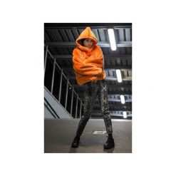 Faka Futro Jacket. Pomarańczowe futra damskie marki Orientalion, s, z haftami, z materiału, bez kaptura. Za 470,00 zł.