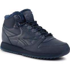 Buty Reebok - Cl Lthr Mid Ripple Mu FU9130 Conavy/Conavy/Croyal. Niebieskie półbuty męskie Reebok, na co dzień, bez wzorów, ze skóry, bez zapięcia. W wyprzedaży za 239,00 zł.