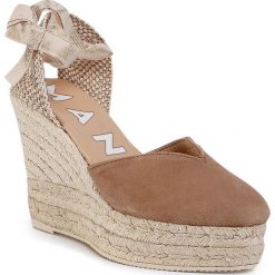 Espadryle MANEBI - Heart Shape Wedges W 1.9 WH Vintage Taupe. Pomarańczowe espadryle damskie Manebi, bez wzorów, z zamszu, bez obcasa, na obcasie. Za 669,00 zł.