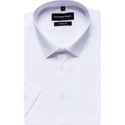 Koszula GUSTAVO KKBR000049. Białe koszule męskie Giacomo Conti, na lato, m, bez wzorów, z bawełny, eleganckie, z klasycznym kołnierzykiem, z krótkim rękawem. Za 99,00 zł.
