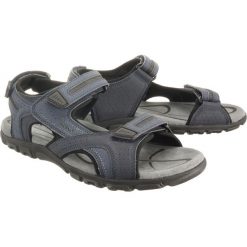 GEOX U8224D S.STRADA D 0BC50 C4422 navy/dk grey, sandały męskie. Szare sandały męskie Geox, na rzepy. Za 299,90 zł.
