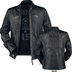 Johnny Cash EMP Signature Collection Kurtka skórzana czarny. Czarne kurtki męskie marki Johnny Cash, xl, z motywem zwierzęcym. Za 1136,90 zł.