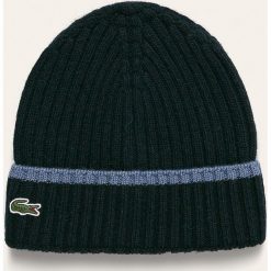 Lacoste - Czapka. Niebieskie czapki męskie Lacoste, bez wzorów, z wełny. W wyprzedaży za 189,90 zł.
