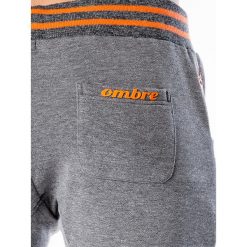 SPODNIE MĘSKIE DRESOWE P428 - SZARY MELANŻ. Szare joggery męskie marki Ombre Clothing, s, melanż, z bawełny. Za 39,00 zł.