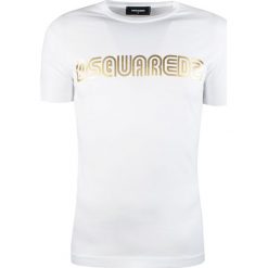 Dsquared2 T-shirt "Chic Dan". T-shirty męskie Dsquared2, bez wzorów, z tkaniny, z okrągłym kołnierzem. Za 549,00 zł.