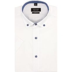 Koszula bexley 2488/3 krótki rękaw slim fit biały. Białe koszule męskie Recman, m, bez wzorów, bez kołnierzyka, z krótkim rękawem. Za 89,99 zł.